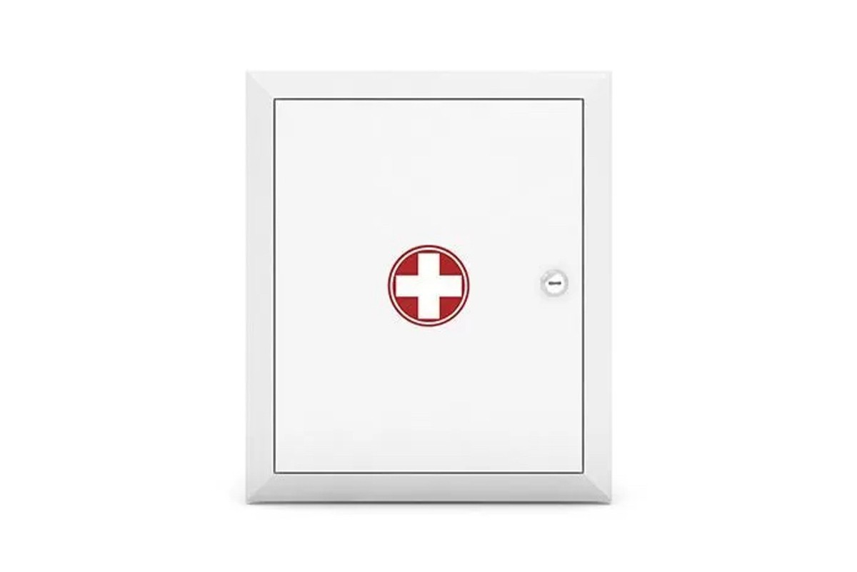 Аптечка для оказания 1-ой помощи работникам (приказ №1331н от 15.12.2020г.), металлический шкаф